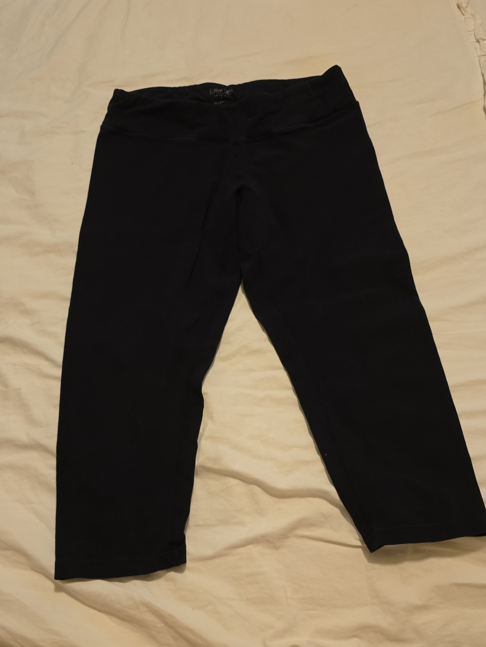 Calvin Klein Performance Women's Black Capri Leggings With Accent Gather On Legs